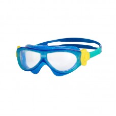 Zoggs Phantom Kids Mask Blue/Yellow Clear Lens Swimming Goggles 0-6 Years